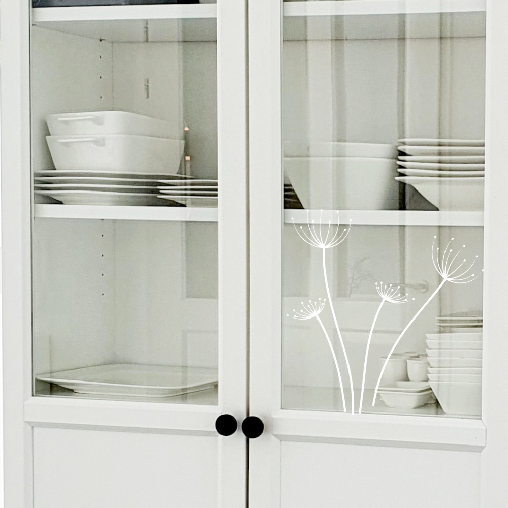 Raamfolie pluisjes wit