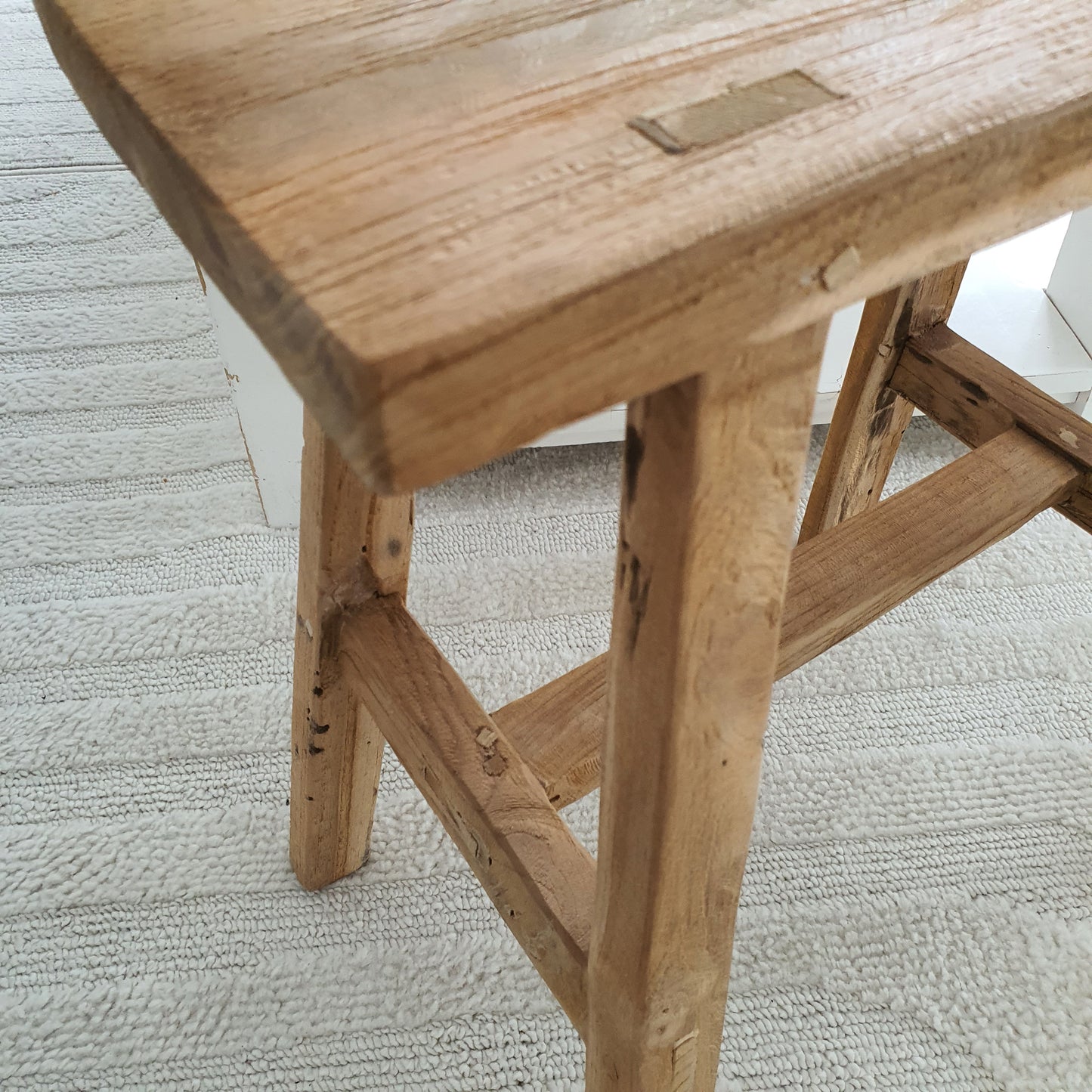 Teak houten kruk
