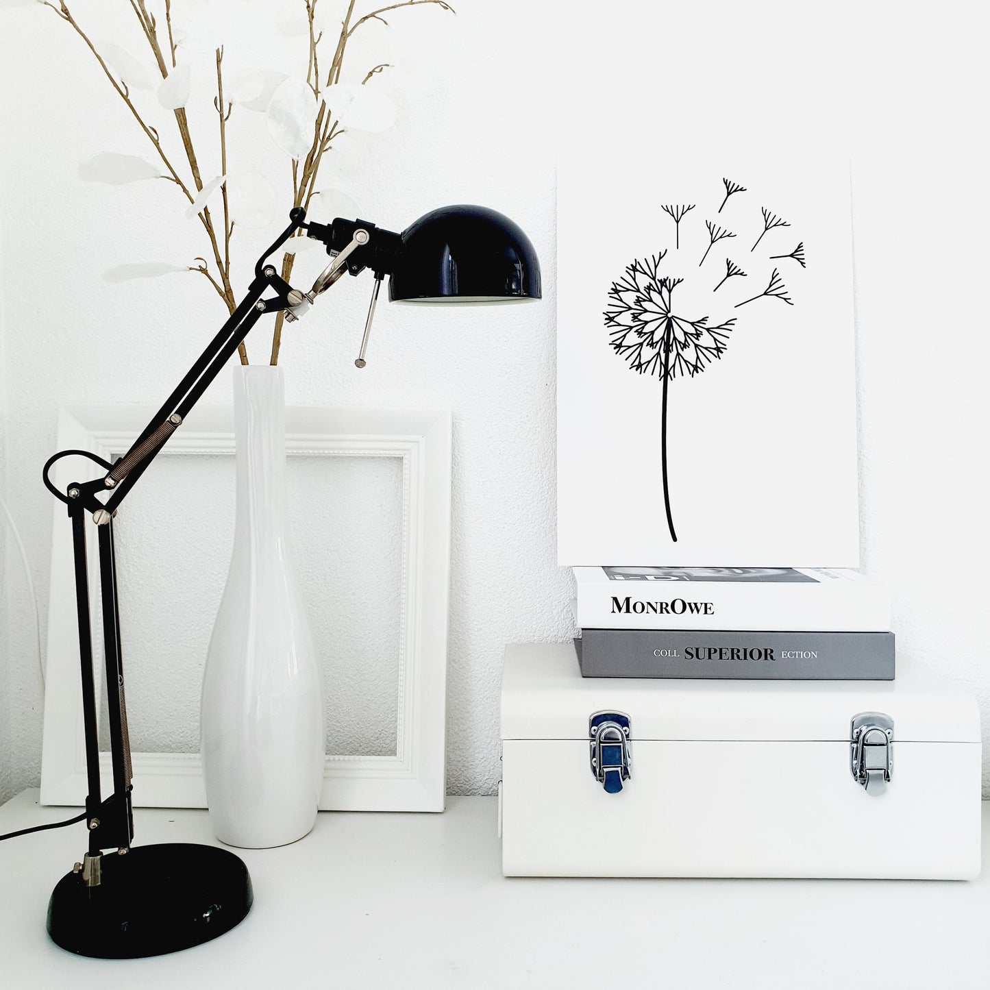 Poster A3 - paardebloem wit