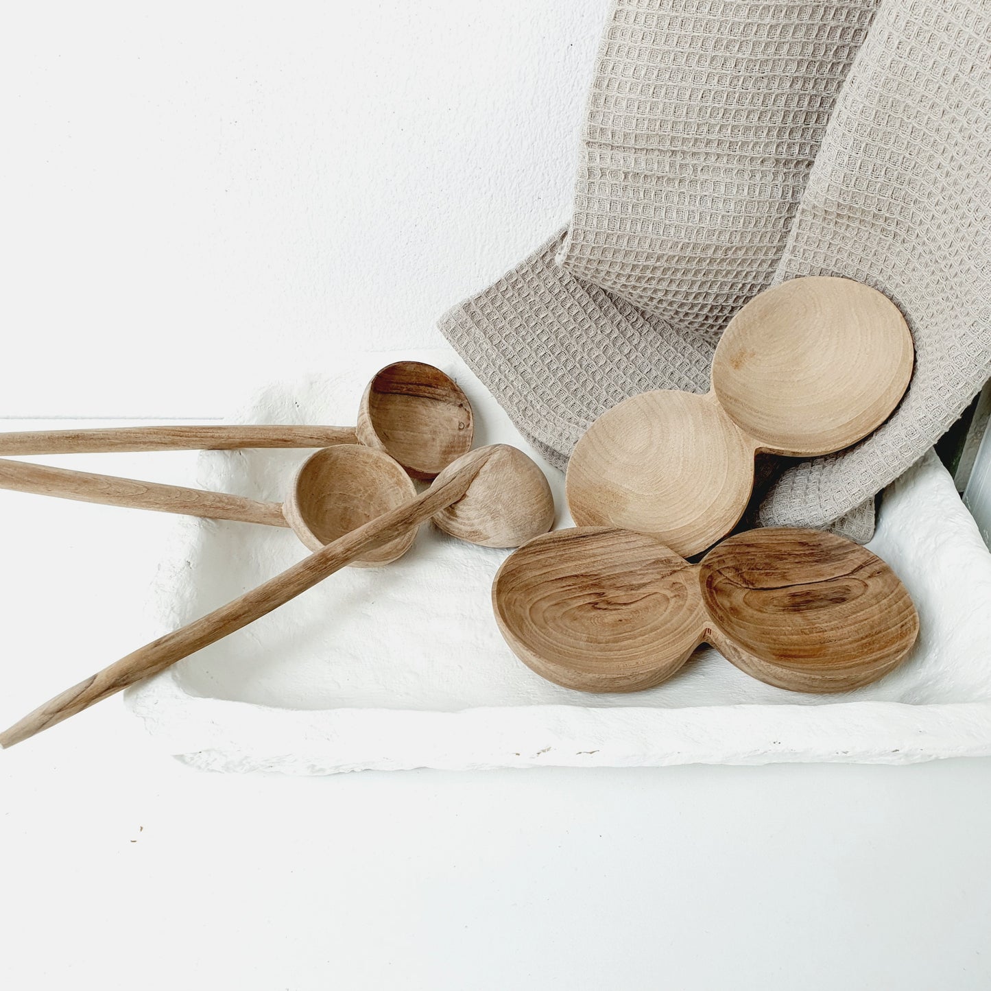 Walnoten houten kom 2 vak