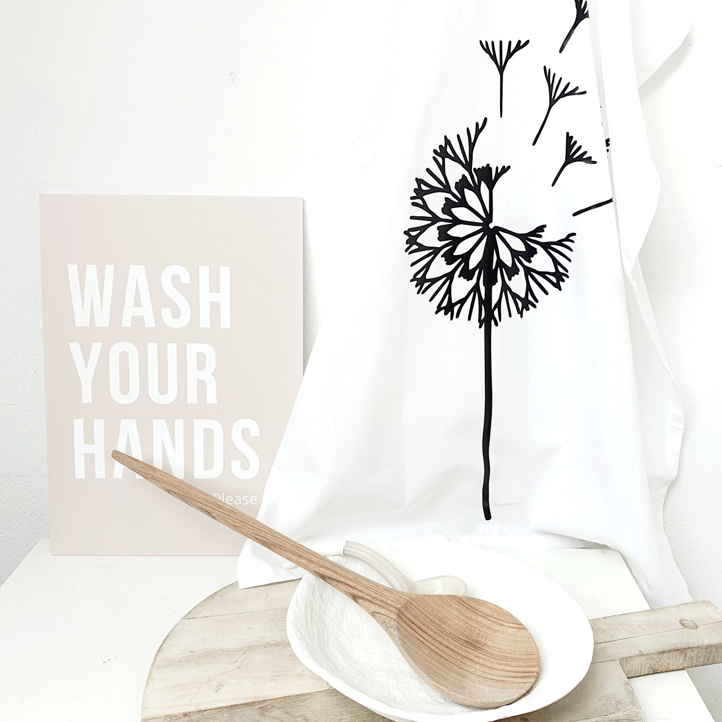 Poster A4 - wash your hands zandkleur