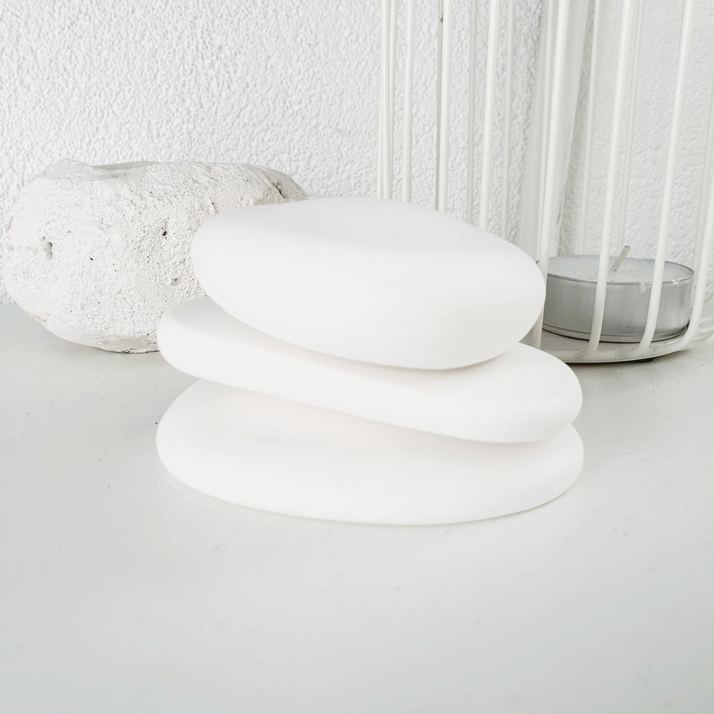Witte stapel stenen, 3 stuks
