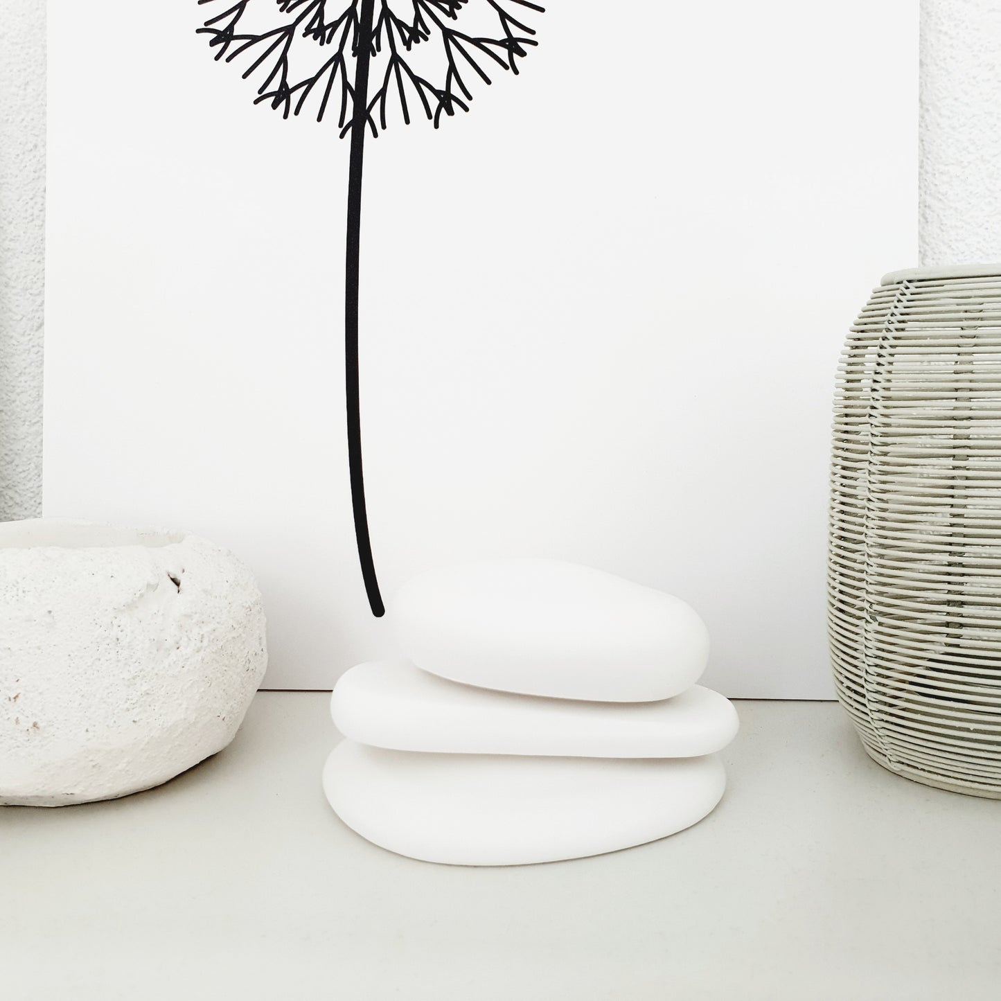 Witte stapel stenen, 3 stuks