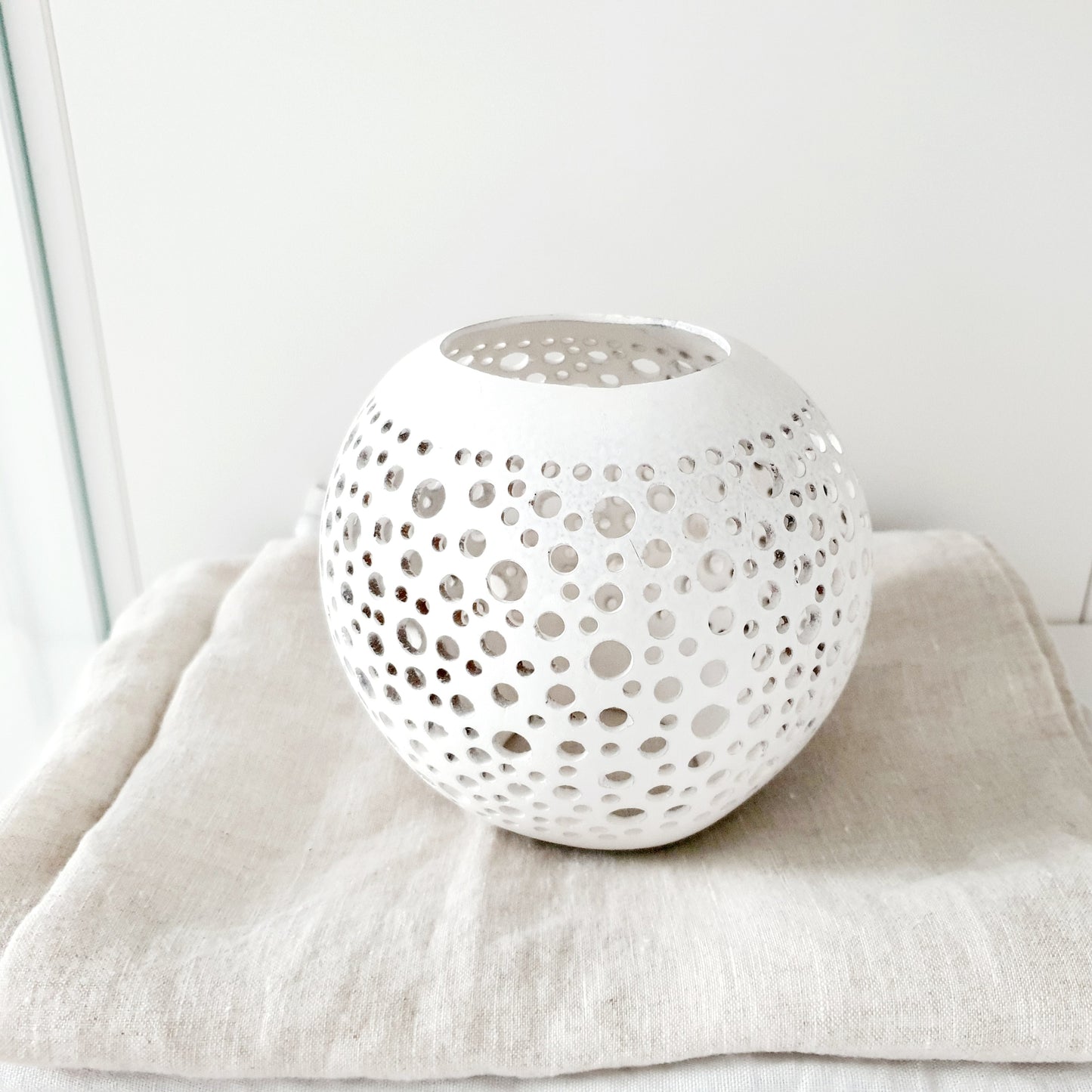 Coconut tea light holder mix dots