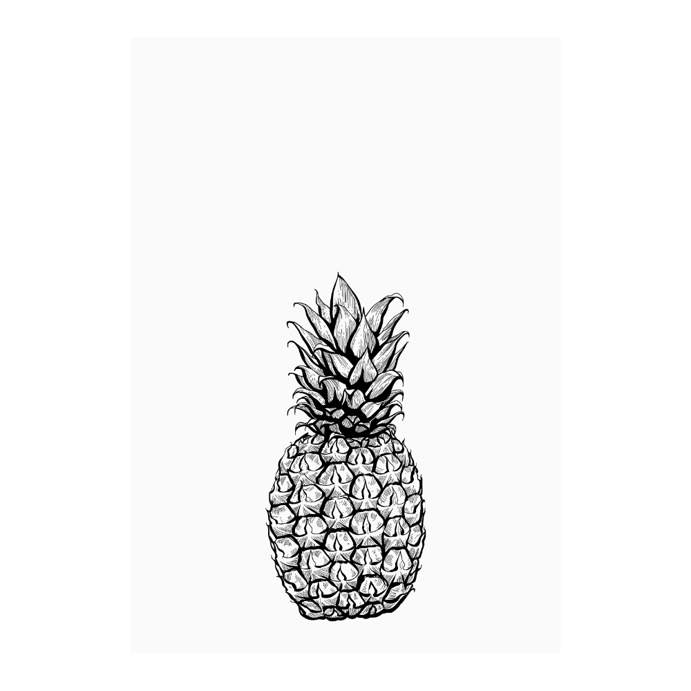 Kaart wit illustratie ananas