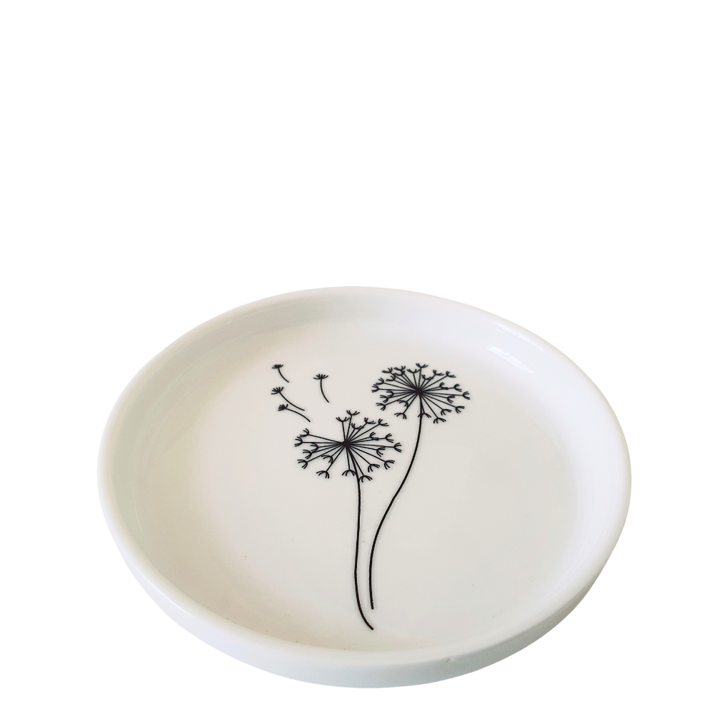 Schaaltje porselein wit paardenbloem