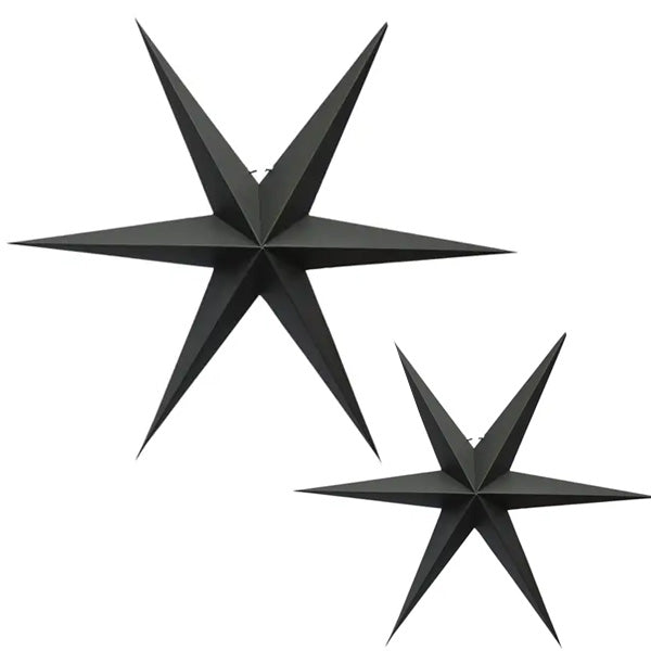 Kerststerren zwart set van 2