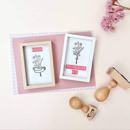 Stempel wilde bloemenboeket, bloemen stempel