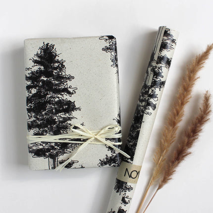 Cadeaupapier rol van graspapier, lengte: 300cm, Witte spar