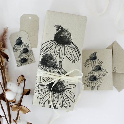 Cadeaukaartjes van graspapier, zonnebloem
