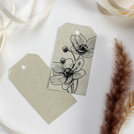 Cadeaukaartjes van graspapier, herfstanemoon