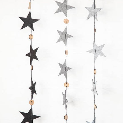 Kerstster-slinger wit, 150 cm