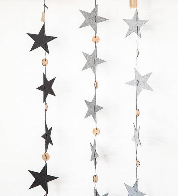 Kerstster-slinger wit, 150 cm