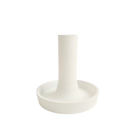 Metal dinner candle holder white