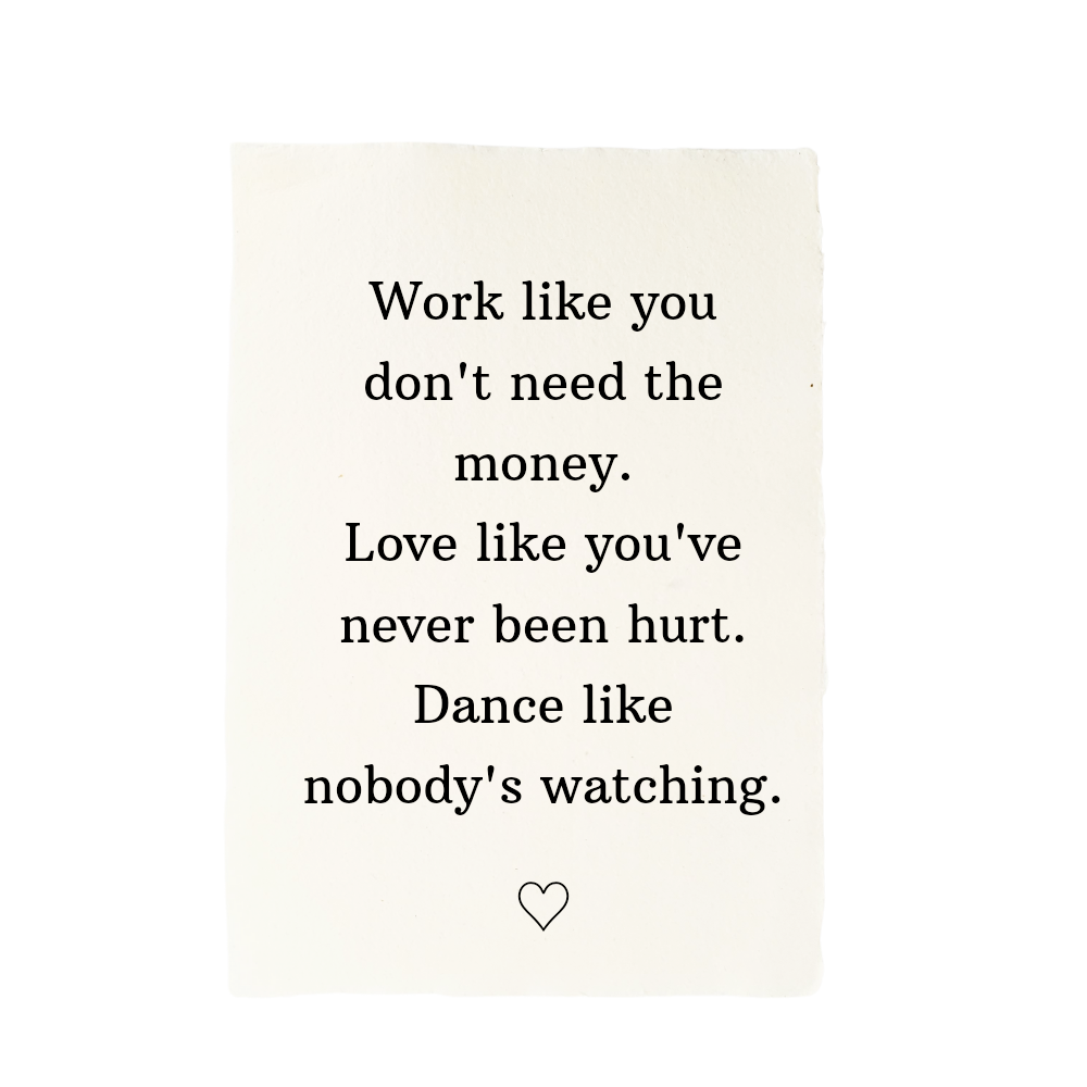 Kaart A5 | work, love, dance