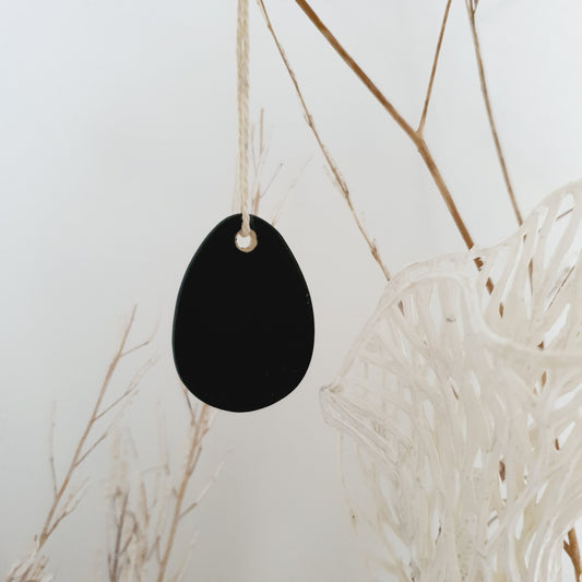 Egg pendant clay black