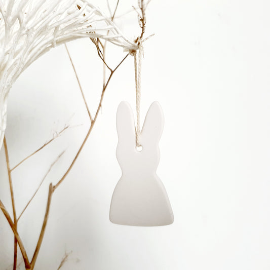 Rabbit pendant clay white