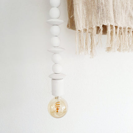 Ceiling lamp wooden beads
