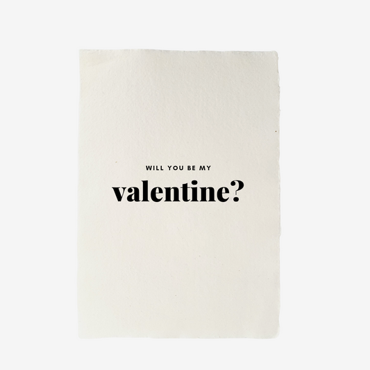 Handgeschept papier met tekst Valentijn