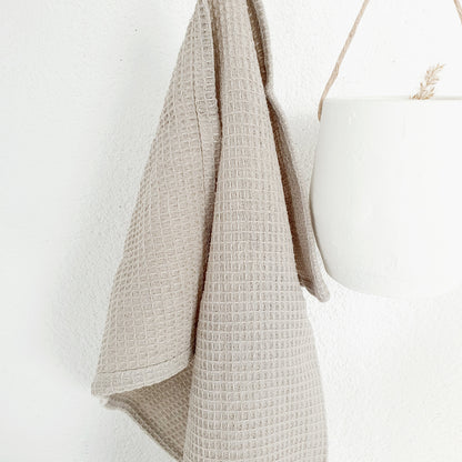 White waffle guest towel