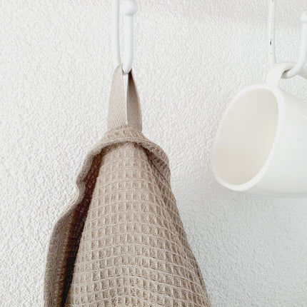 Gastendoekje organic beige/taupe wafel