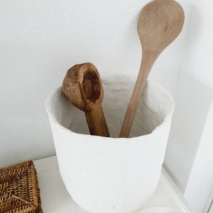 Papiermache bloempot / lepelpot