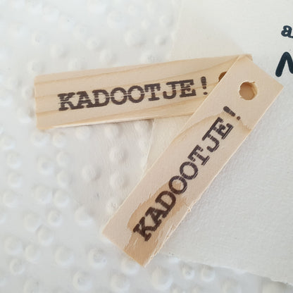 Houten labels kadootje