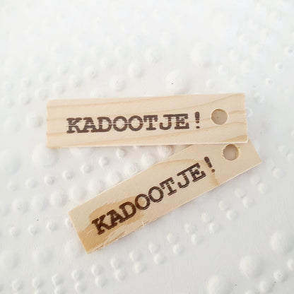 Houten labels kadootje