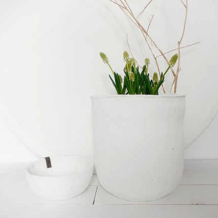 Papiermache bloempot / lepelpot