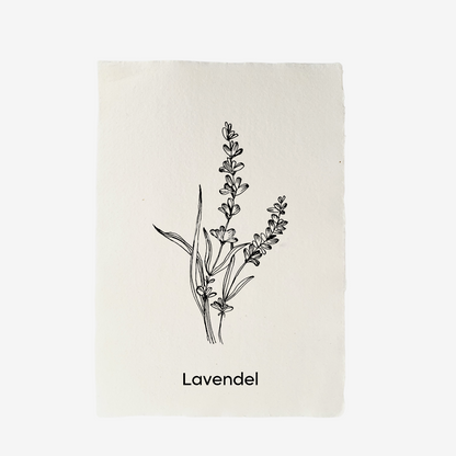 Handgeschept papier met lavendel