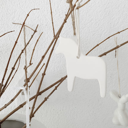 Hanger dala paardje wit