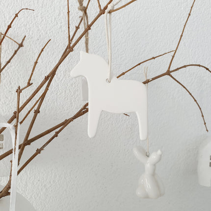 Hanger dala paardje wit