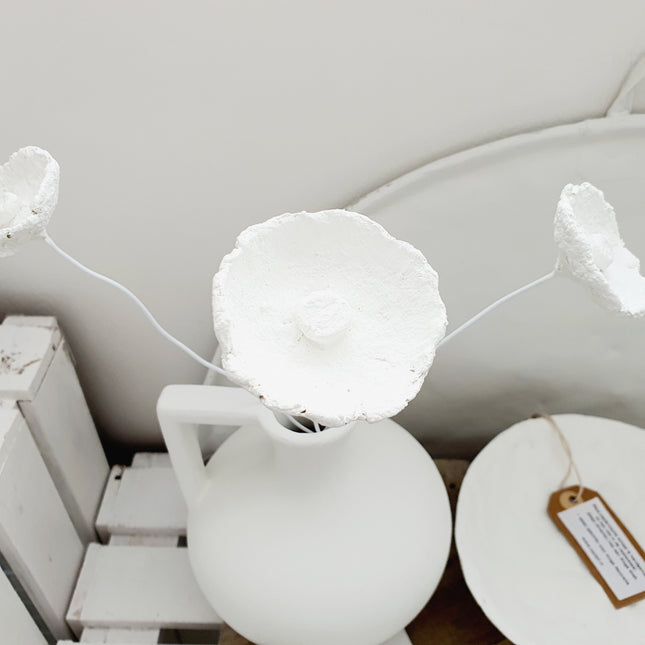 Papier-maché bloem wit groot