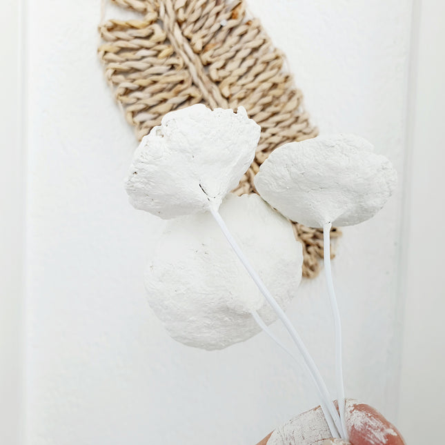 Papier-maché bloem wit groot