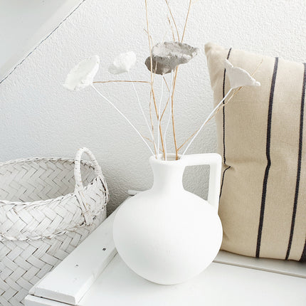 Papier-maché bloem Leem