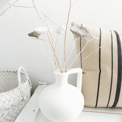 Papier-maché bloem Leem