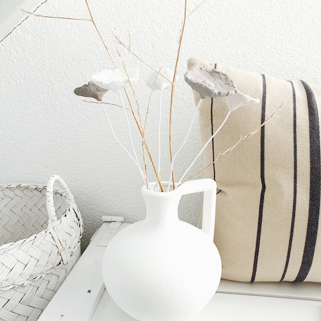 Papier-maché bloem Leem