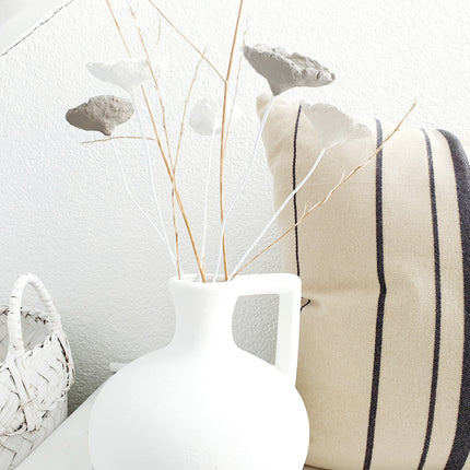 Papier-maché bloem Leem