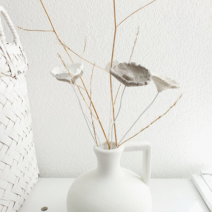 Papier-maché bloem Leem