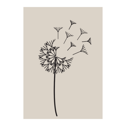 Poster A3 - paardebloem zandkleur