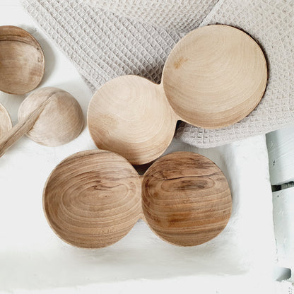 Walnoten houten kom 2 vak