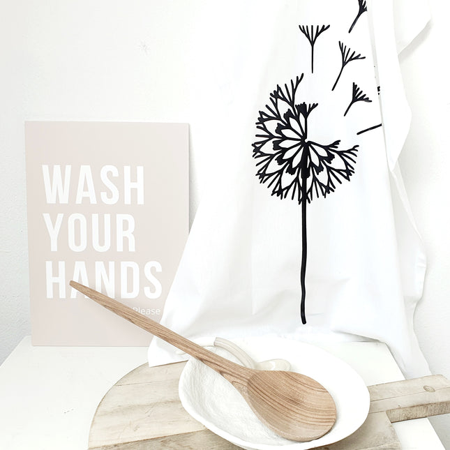 Poster A4 - wash your hands zandkleur