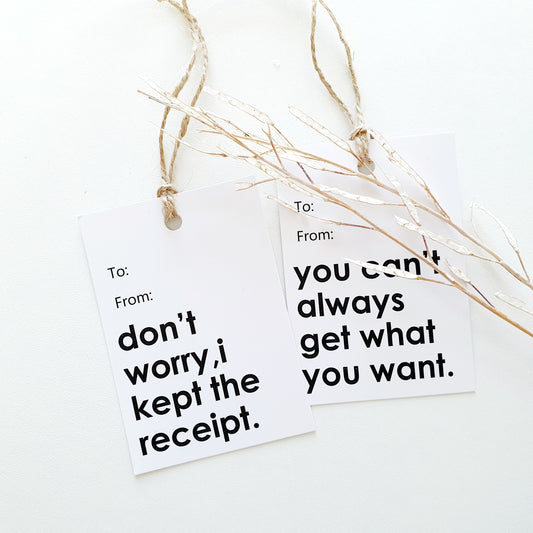 Cadeaulabels met grappige teksten