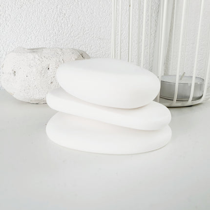 White stacking stones, 3 pieces