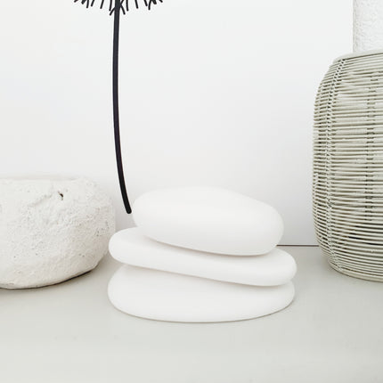 White stacking stones, 3 pieces