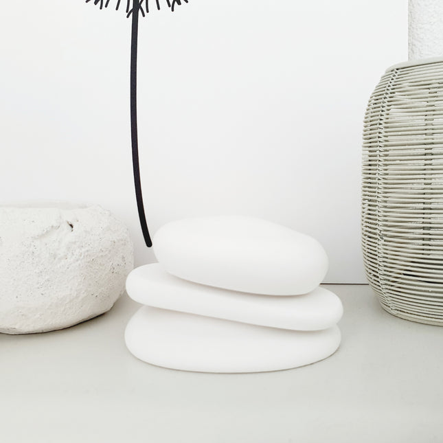 White stacking stones, 3 pieces