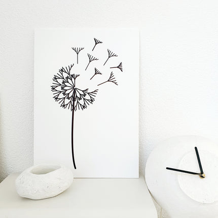 Poster A3 - paardebloem wit