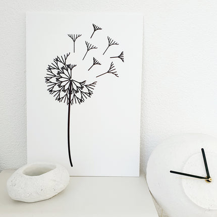 Poster A3 - paardebloem wit