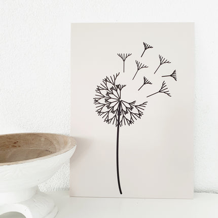 Poster A3 - paardebloem zandkleur