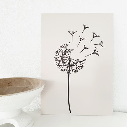 Poster A3 - paardebloem zandkleur